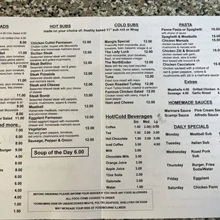 menu