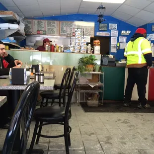 two workers in a restaurant