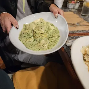 Ravioli Bolognese with Beef and Pesto Sauce