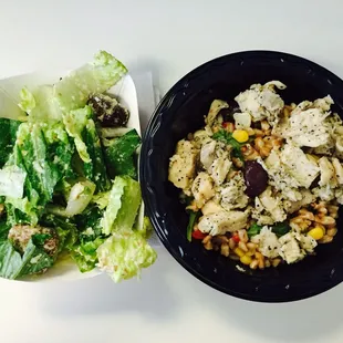 Salad and chicken dish
