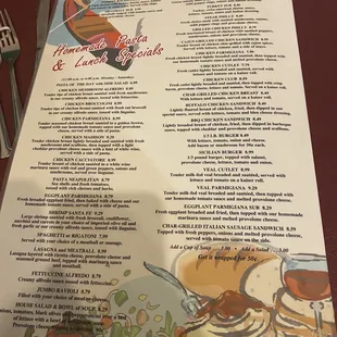 sushi and sashimi, menu