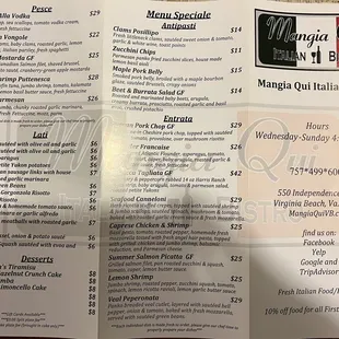 menu