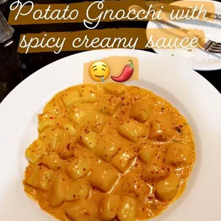 Gnocchi with spicy creamy sauce