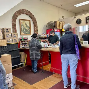 a group of people in a store
