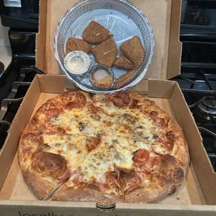 Pizza and Self battered cheese!