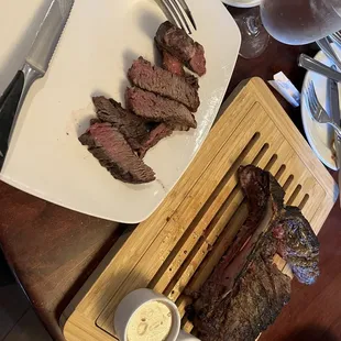 Porterhouse -- dinner for two, came with two starters, and a shareable dessert.