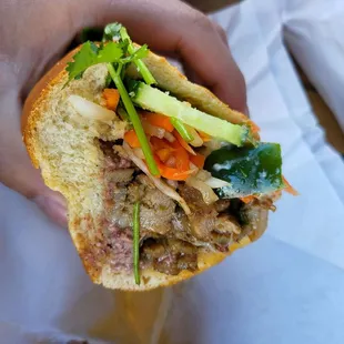 Lemongrass pork banh mi