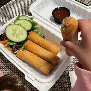 Pork and shrimp egg rolls