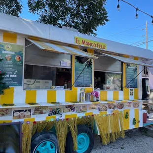 Outside dining area! Cool food truck with a fun menu.