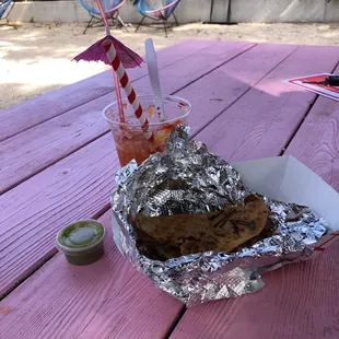 Birria taco and magonada