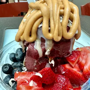 Original açaí bowl with added peanut butter