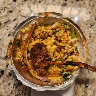 Spicy Lamp chop kebab bowl