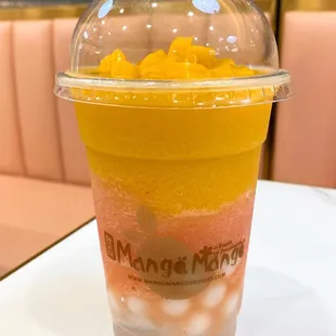 Mango strawberry smoothie with mochi