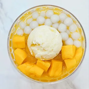 A4 - Mango Juice Rice Ball With Ice Cream