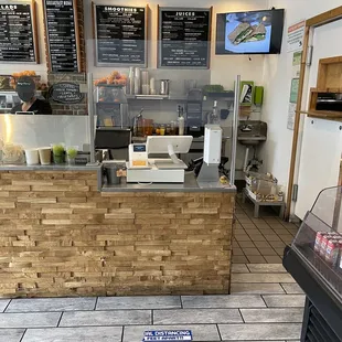 a restaurant counter