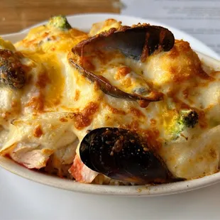 a casserole dish on a plate