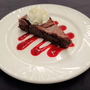 Chocolate Decadence with a fresh berry coulis.