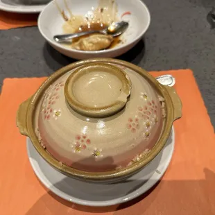 Under that lid is delicious pineapple fried rice