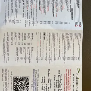 New menu for new restaurant 7/18/2023