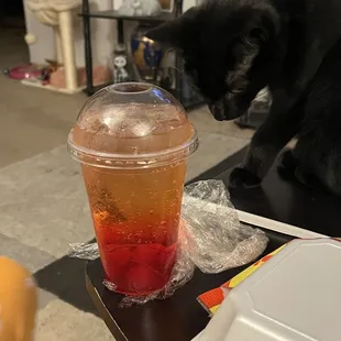 Shirley temple (Freinds daughter was very happy as it had lots of cherries)