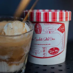 a cup of ice cream and a cup of ice cream