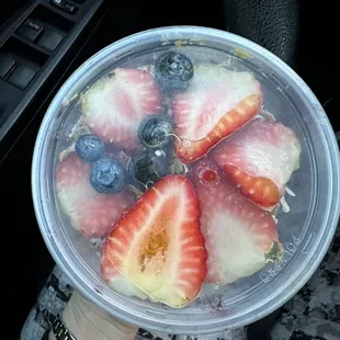 Original açaí bowl and a spoon of peanut butter yum!