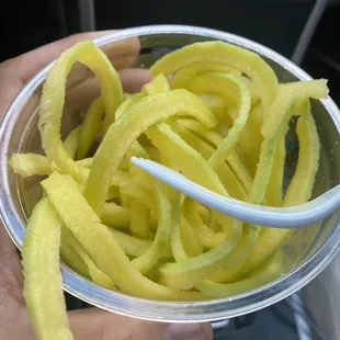 Green salty mango. All going to the garbage