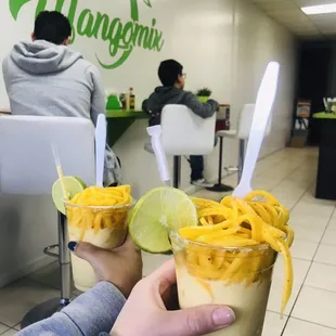 Topped with lime, salt...later I added chili spices on top!