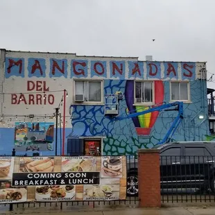 the entrance to the restaurant