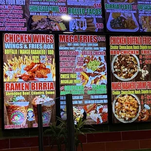 menus and prices