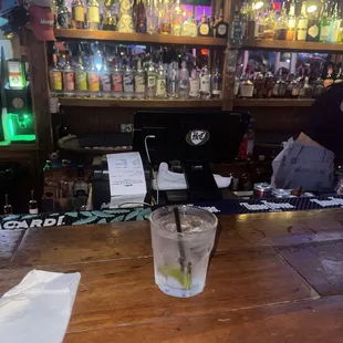 Bar area tequila soda