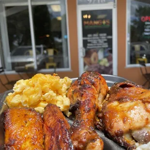 chicken, macaroni and cheese
