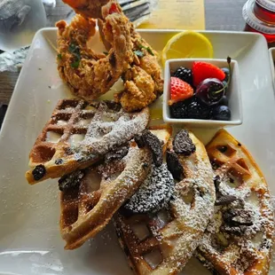Chicken and waffles