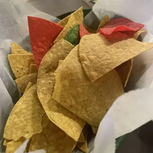 Complimentary tortilla chips