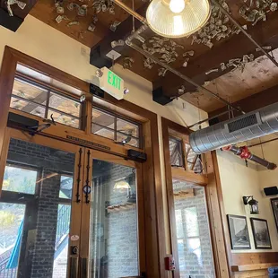 the ceiling of the restaurant