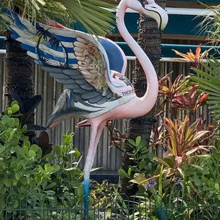 a pink flamingo