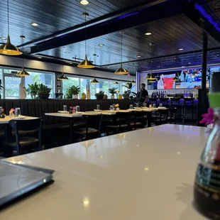 View from the back corner. Perfect view of the entire restaurant and TV&apos;s.