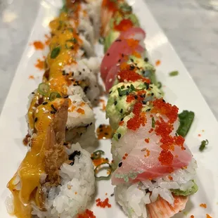 Mexican and rainbow rolls