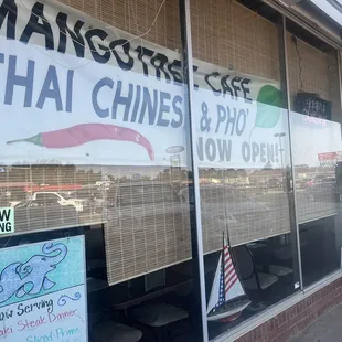 the front window of the restaurant