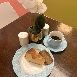 a piece of cake and a cup of coffee