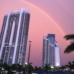 Trump Towers in Sunny Isles. Across from Manhattan Bakery
