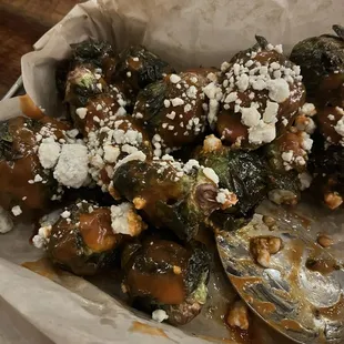 Buffalo and Bleu cheese Brussel Sprouts