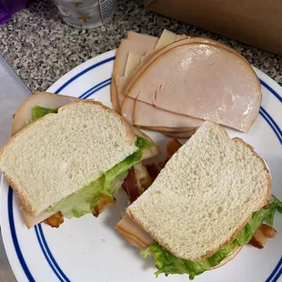 a sandwich cut in half
