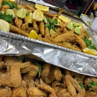 Cat fish and chicken wings