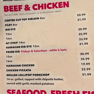 menu