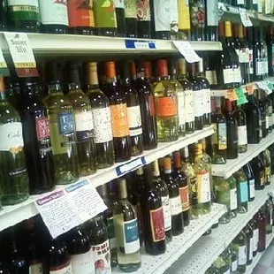 huge wine selection including chilled wines in cooler