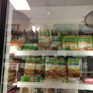 Mock chicken and veggie burgers at Manhattan Market