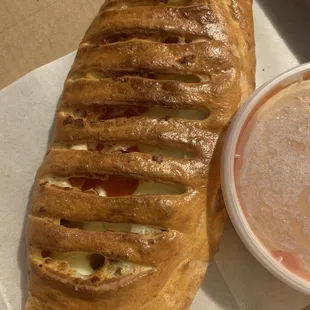 Stromboli with pepperoni and sausage