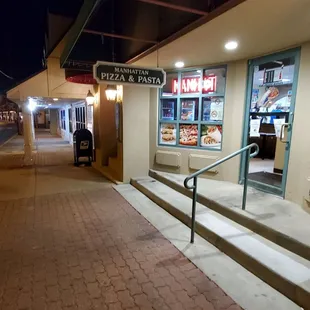 the entrance to the restaurant