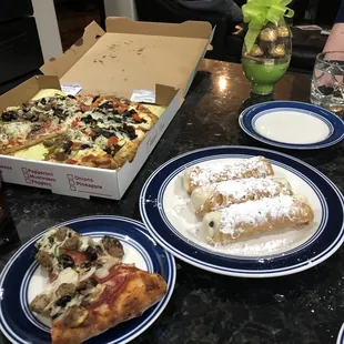 Pizza Supreme and Margherita and Cannolis for desert. Bon appetite!!!